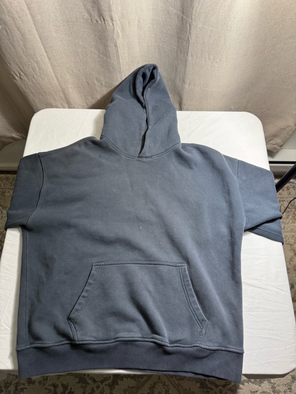 Abercrombie & Fitch Soft A&F Essentials Hoodie Men Medium Blue Oversized Grunge